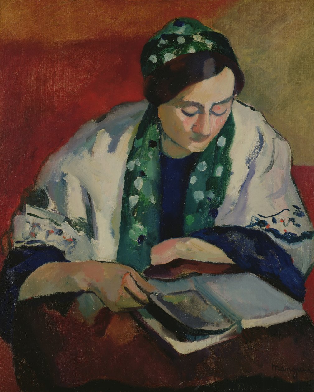 Yeşil Başlıklı Okuyucu by Henri Charles Manguin