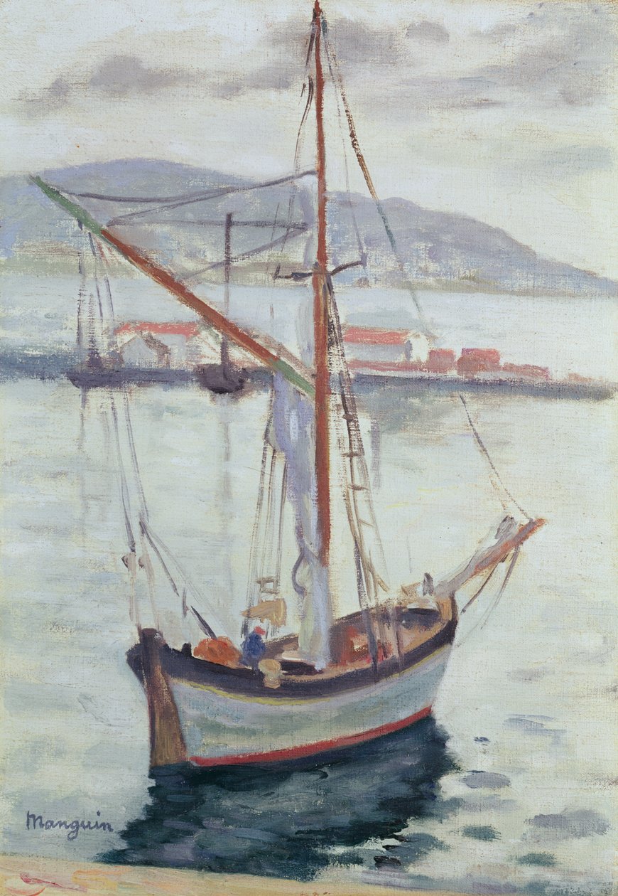 Saint Tropez'deki Yatlar (tuval üzerine yağlıboya) by Henri Charles Manguin