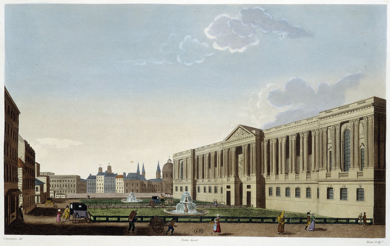 Louvre Colonnade, 1820 dolaylarında - Courvoisier tarafından “” Paris