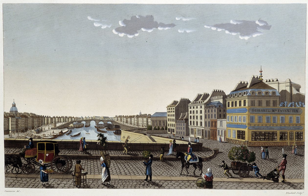 Paris, Notre-Dame köprüsü - Courvoisier tarafından “” Views of Paris ””de by Henri Courvoisier Voisin