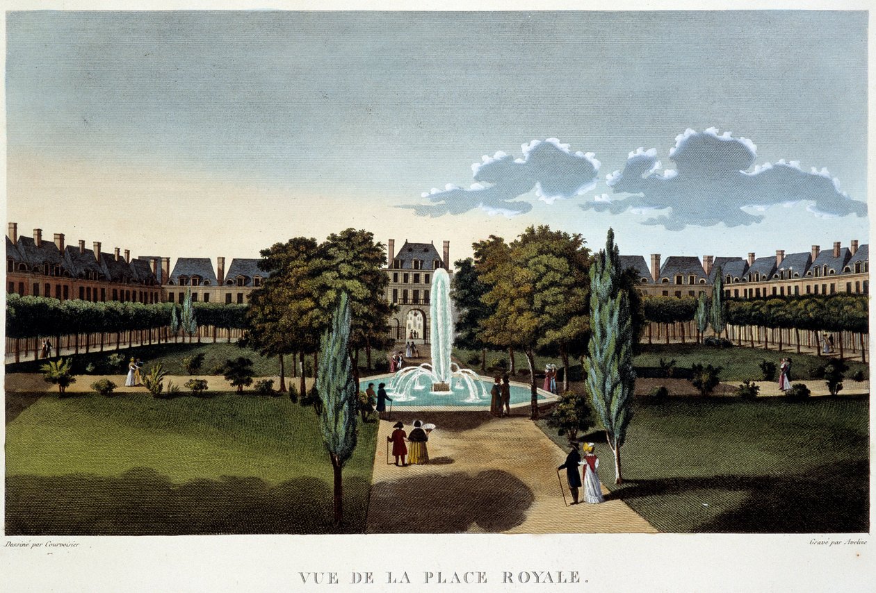 Place Royale (Place des Vosges) - Paris, Courvoisier tarafından görünümü by Henri Courvoisier Voisin