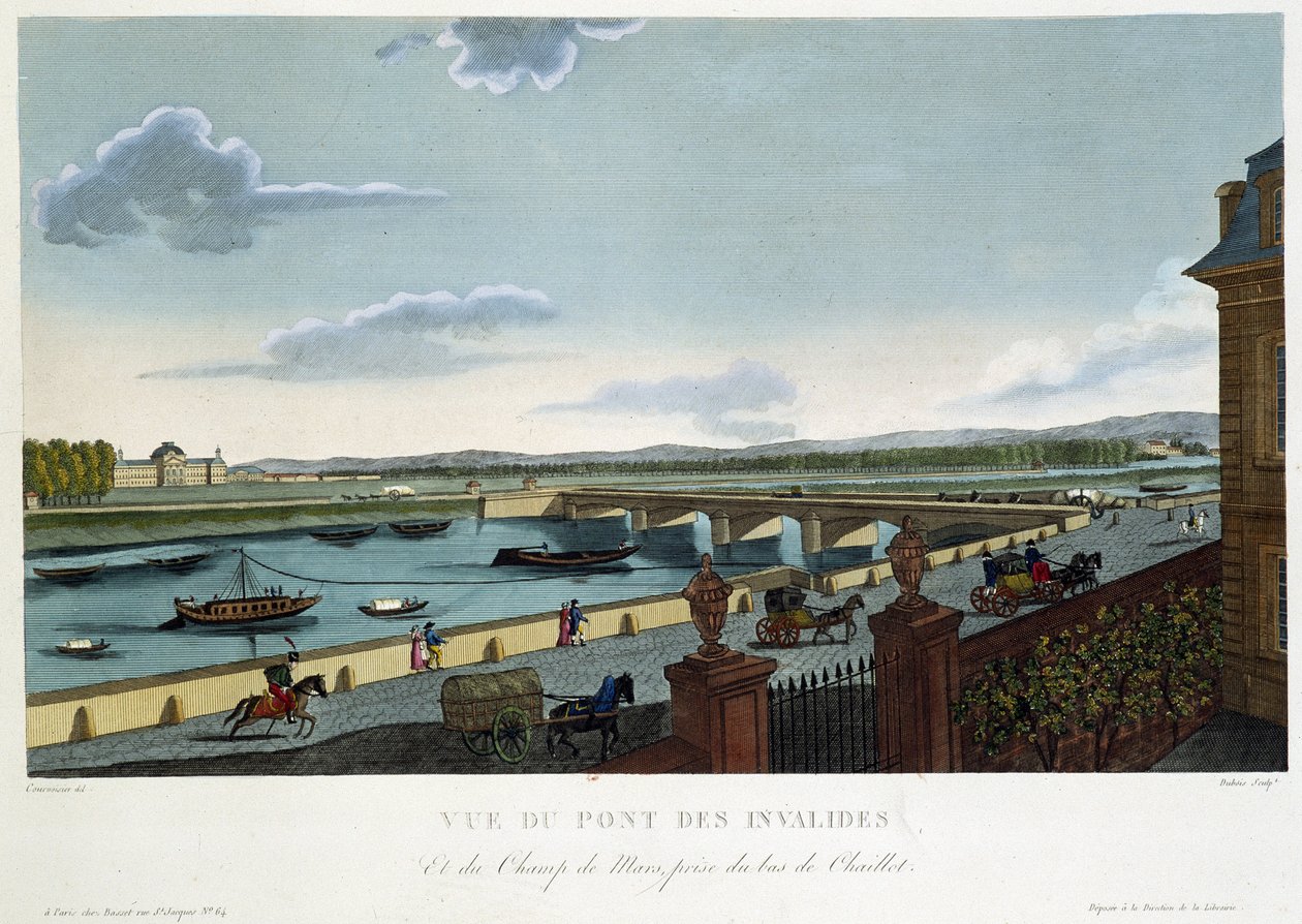 Invalides köprüsünün görünümü - Courvoisier tarafından “” Vues de Paris”te by Henri Courvoisier Voisin