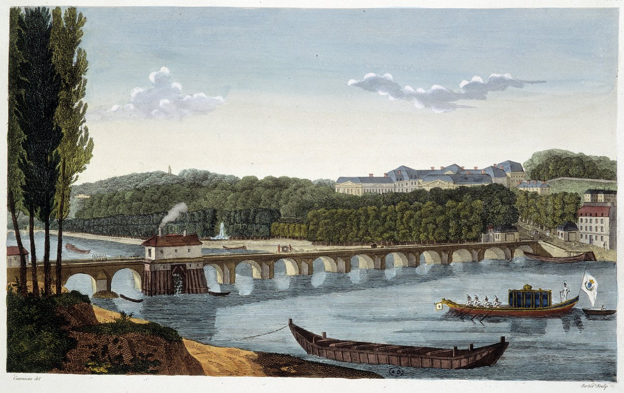 Kalenin ve St Cloud köprüsünün görünümü - Courvoisier tarafından “” Vues de Paris”te by Henri Courvoisier Voisin
