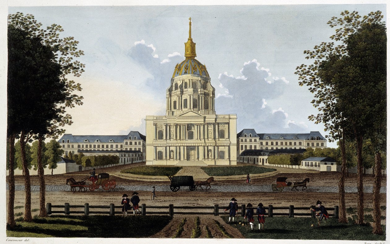Royal Hotel des Invalides kilisesinin görünümü - Courvoisier tarafından “” Vues de Paris”te by Henri Courvoisier Voisin