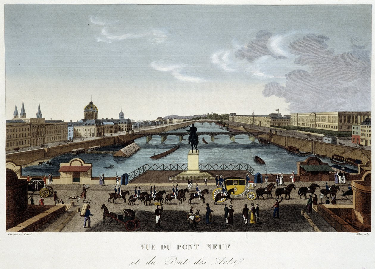 Yeni köprünün görünümü - Courvoisier tarafından "" Vues de Paris "de by Henri Courvoisier Voisin