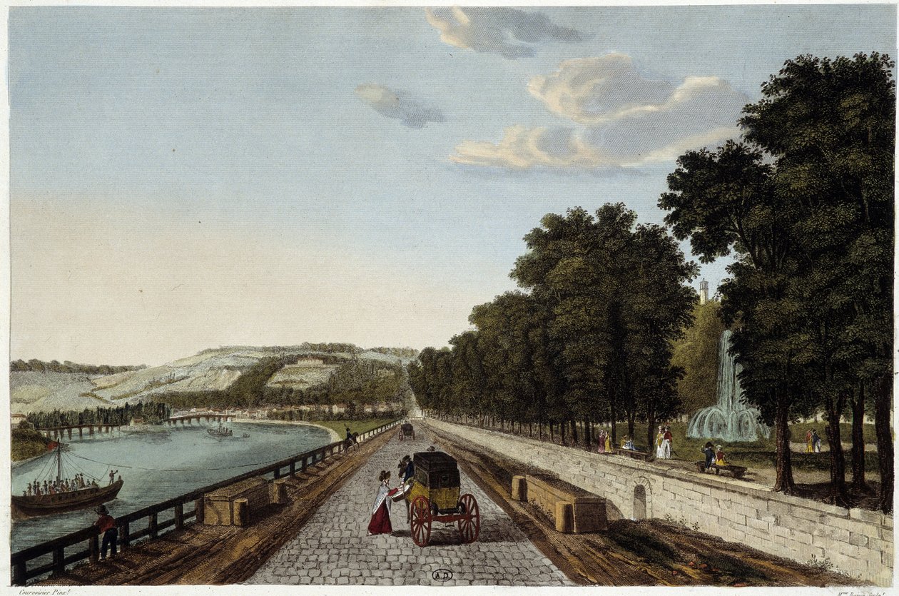 Parc St Cloud terasının görünümü - Courvoisier tarafından “” Vues de Paris”te by Henri Courvoisier Voisin