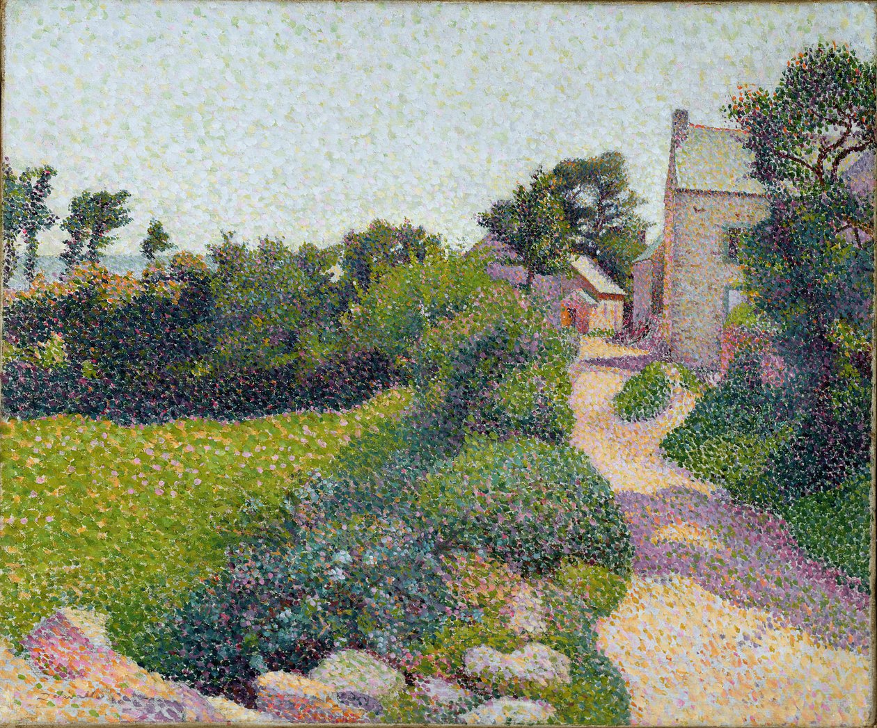 The Road in Sunlight, 1887 dolayları (tuval üzerine yağlıboya) by Henri Delavallee