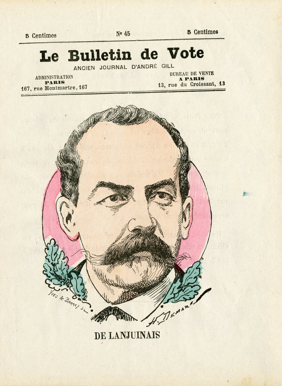 Oy pusulası 2. seri, Satirique en Colors: De Lanjuinais - Henri Demare tarafından yapılan illüstrasyon (1846-1888) by Henri Demare