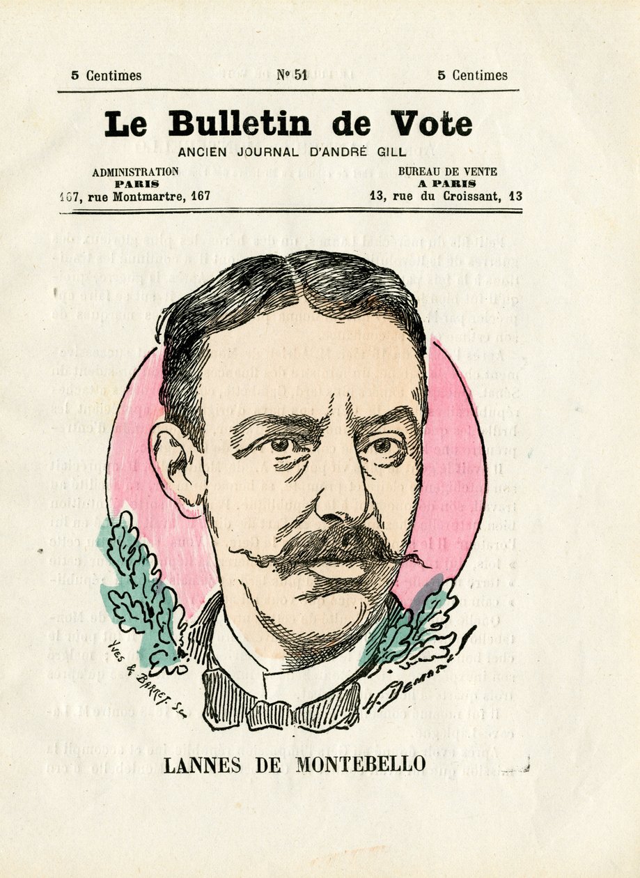Oy pusulası 2. seri, Renklerde Hiciv: Lannes de Montebello - Henri Demare tarafından yapılan illüstrasyon (1846-1888) by Henri Demare