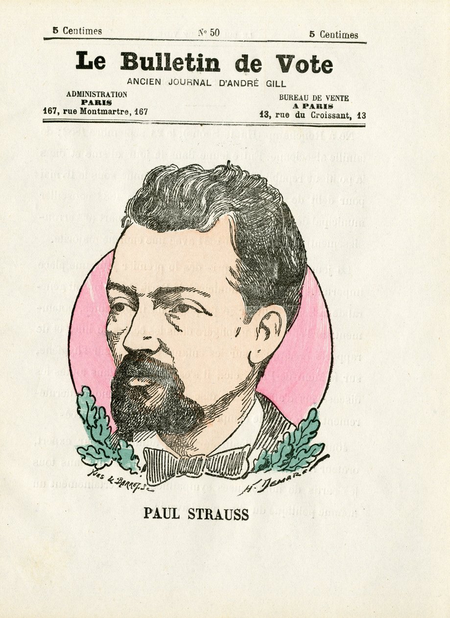 Oy pusulası 2. seri, Renklerde Hiciv: Strauss Paul - Henri Demare tarafından yapılan illüstrasyon (1846-1888) by Henri Demare