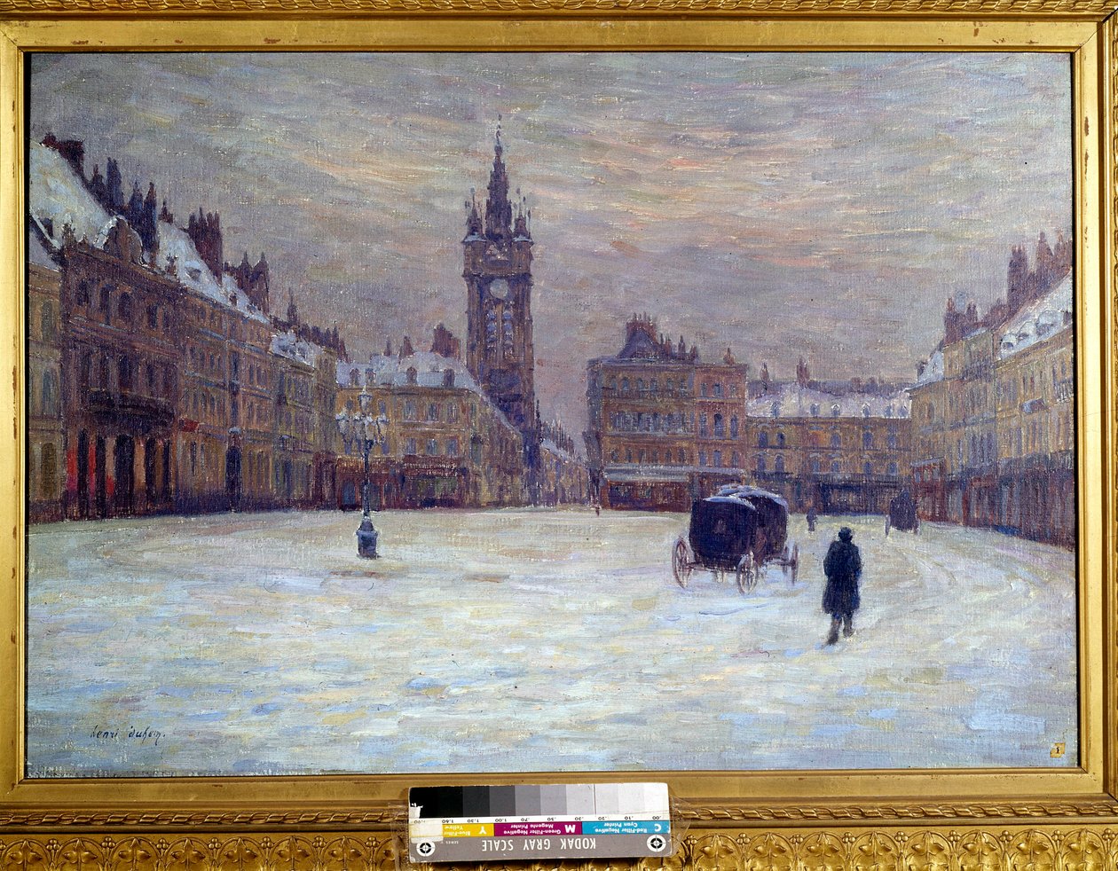 Douai'de karların altında Place d'armes tablosu Henri Duhem (1860-1941). 20. yüzyıl. Douai, Chartreuse Müzesi DR by Henri Duhem
