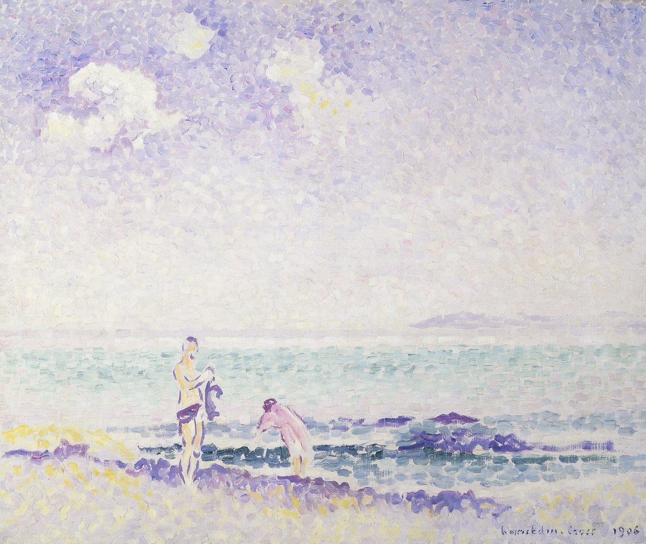 banyo yapanlar; Yıkananlar, 1906 by Henri Edmond Cross