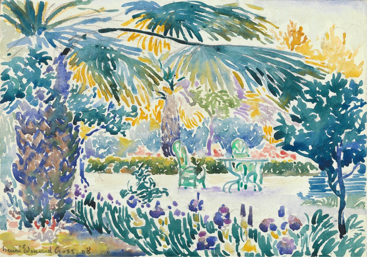 Ressamın Bahçesi, Saint Clair, 1908. by Henri Edmond Cross