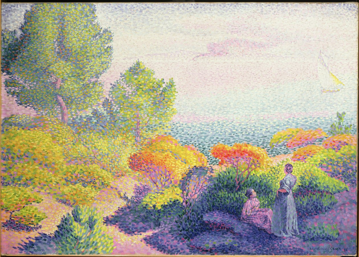 İki Kadınla Manzara, 1895 by Henri Edmond Cross