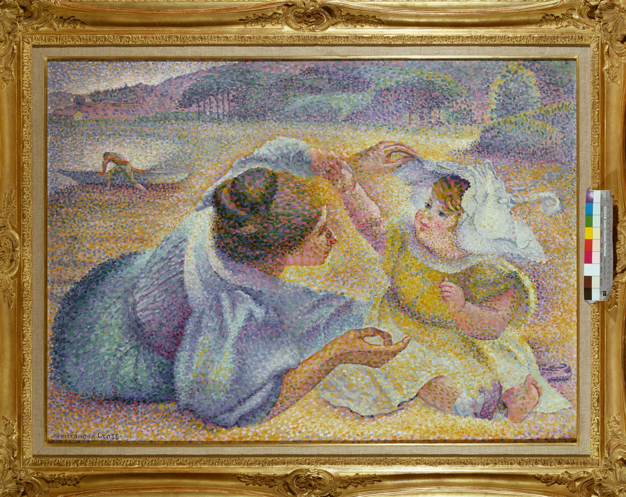 Çocuğuyla oynayan anne, 1897 dolayları by Henri Edmond Cross