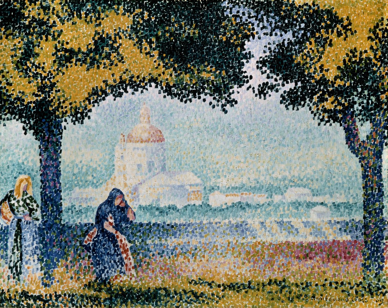 Assisi yakınlarındaki Santa Maria degli Angeli Kilisesi, 1909. by Henri Edmond Cross