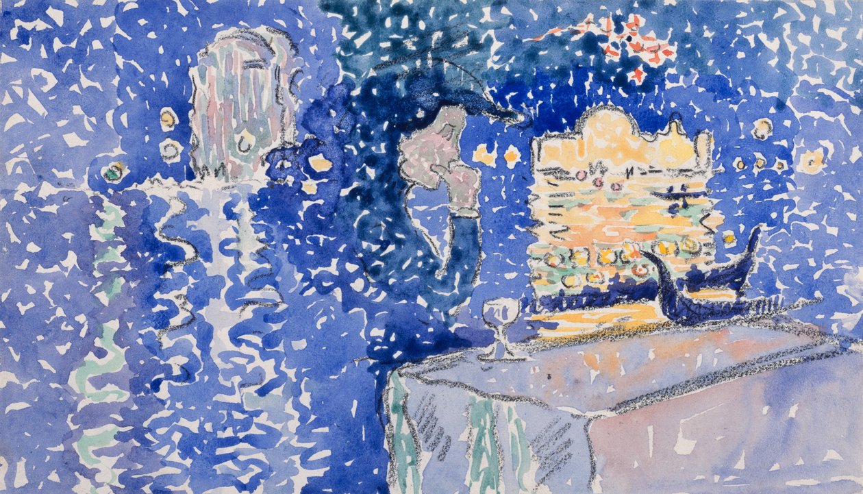Venedik: Kurtarıcı Festivali Gecesi, 1903 (beyaz dokuma kağıt üzerine kurşun kalem üzerinde wc) by Henri Edmond Cross