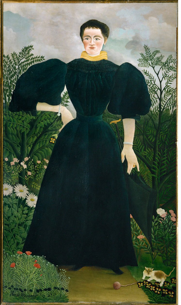 Portrait de Mme M. (tuval üzerine yağlıboya) by Henri Emilien Rousseau