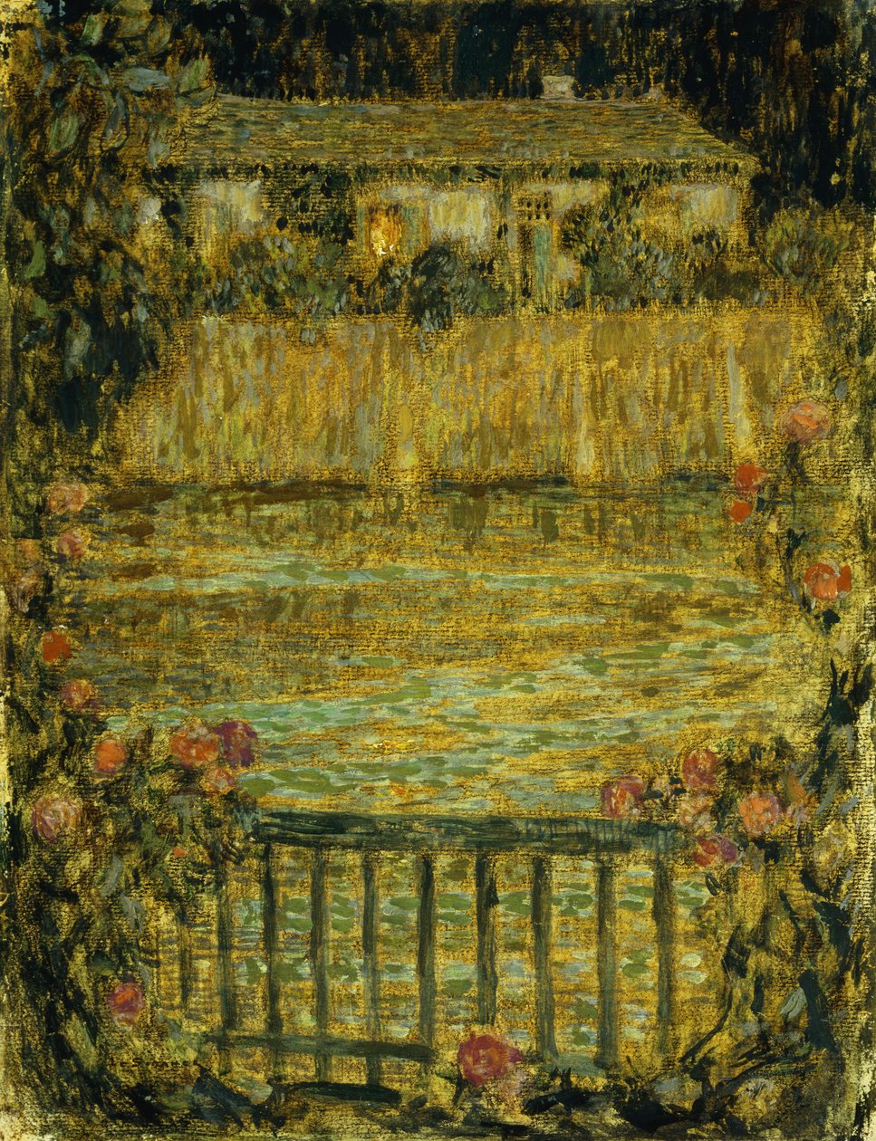 Alacakaranlıkta Su Kenarında Bir Ev; Alacakaranlıkta Su Kenarındaki Ev by Henri Eugene Augustin Le Sidaner