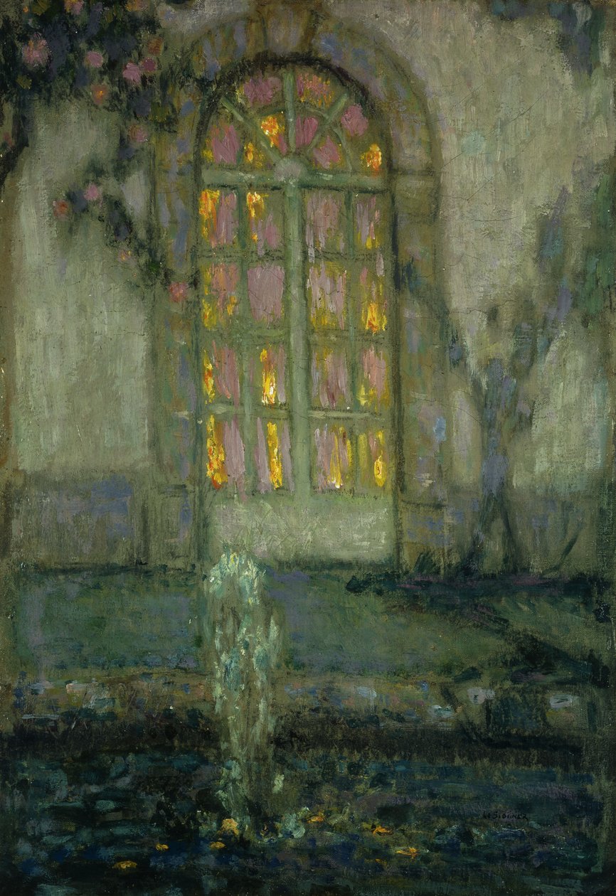 Bahçeye Açılan Cam Kapı; Bahçeye açılan cam kapı by Henri Eugene Augustin Le Sidaner