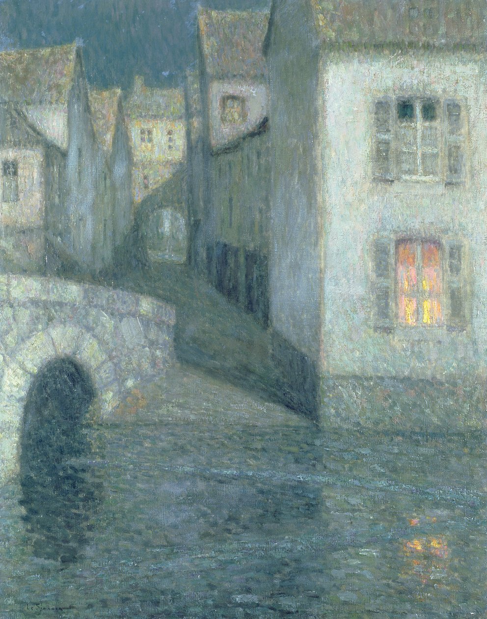 Nehirdeki evler, Chartres, 1929 by Henri Eugene Augustin Le Sidaner