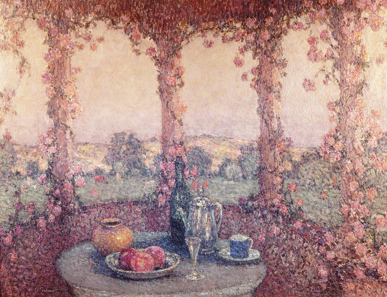 Çardak Altındaki Masa by Henri Eugene Augustin Le Sidaner