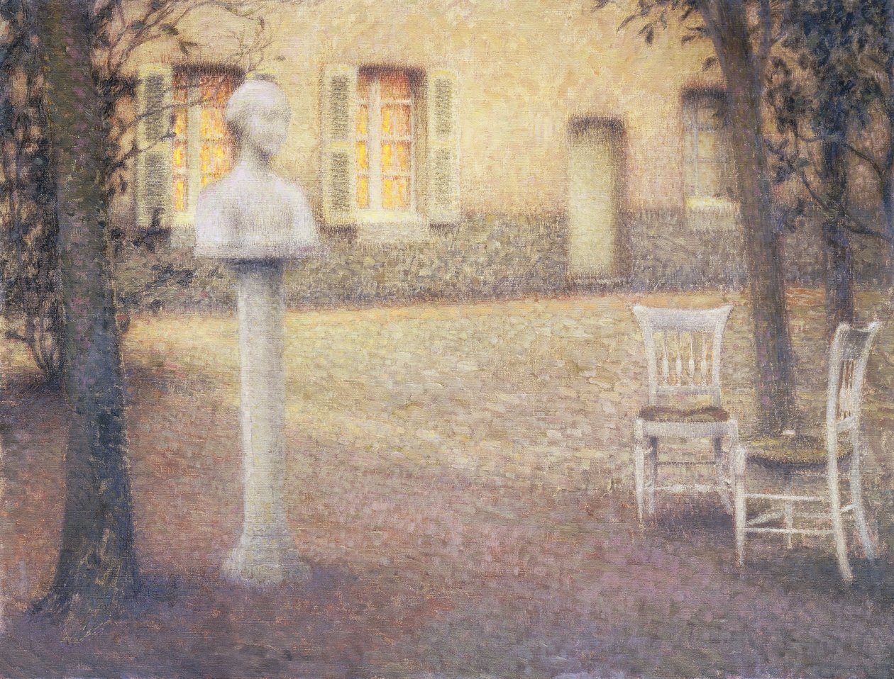 Alacakaranlıkta Bahçedeki Büst; Alacakaranlıkta Bahçedeki Büst by Henri Eugene Augustin Le Sidaner