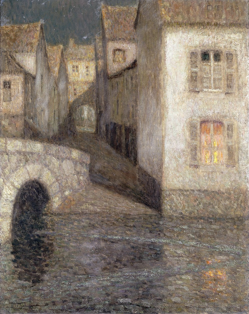 Nehir Kenarındaki Ev, Chartres; Nehirdeki Masonlar, Chartres by Henri Eugene Augustin Le Sidaner