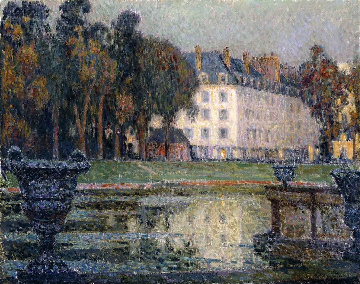 Alacakaranlıkta Neptün Çeşmesi by Henri Eugene Augustin Le Sidaner