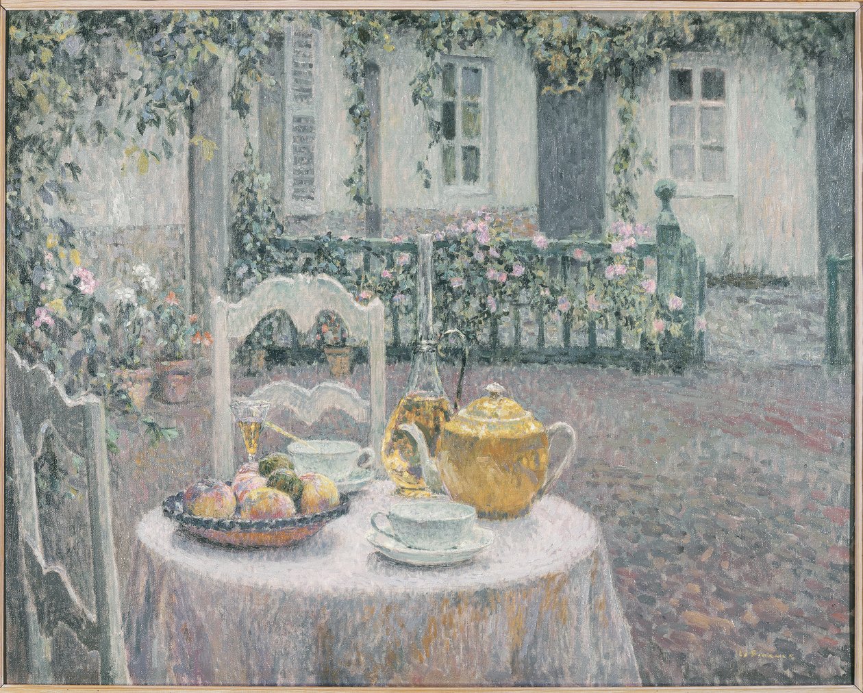Pembe Masa Örtüsü by Henri Eugene Augustin Le Sidaner