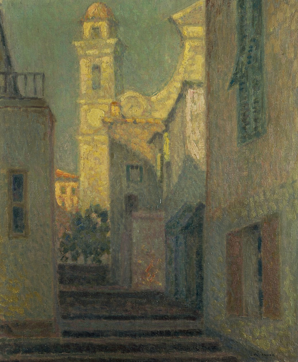 Kiliseye Giden Sokak, Villefranche-sur-Mer by Henri Eugene Augustin Le Sidaner