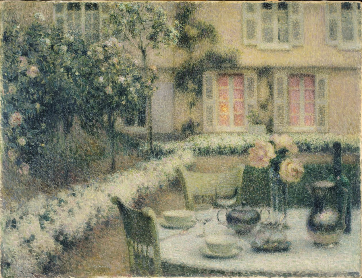 Gerberoy'daki Beyaz Bahçedeki Masa by Henri Eugene Augustin Le Sidaner
