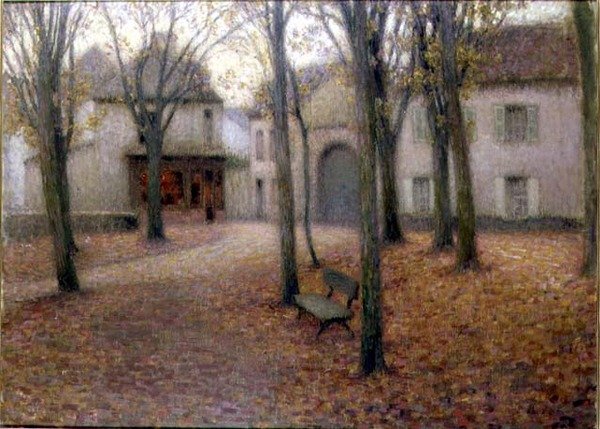 Sonbaharda Köy (tuval üzerine yağlı boya) by Henri Eugene Augustin Le Sidaner