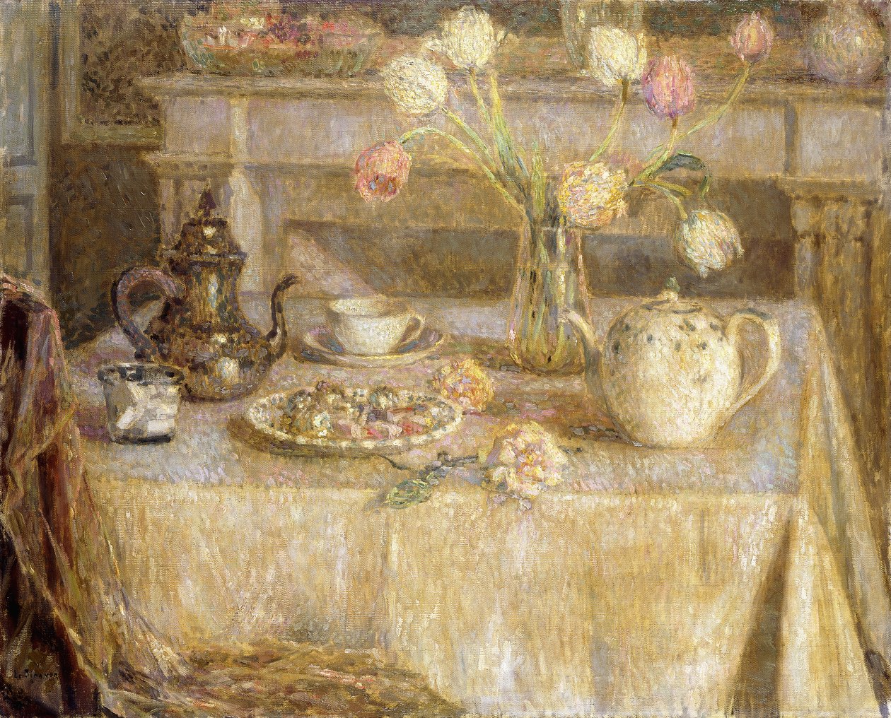 Beyaz Masa Örtüsü; Beyaz Masa Örtüsü by Henri Eugene Augustin Le Sidaner
