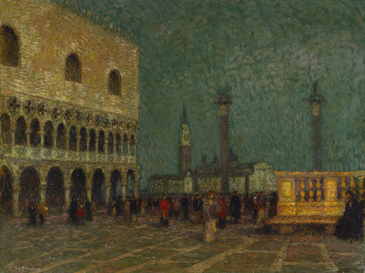 Venedik, San Marco Meydanı, c.1914 (tuval üzerine yağlı boya) by Henri Eugene Augustin Le Sidaner