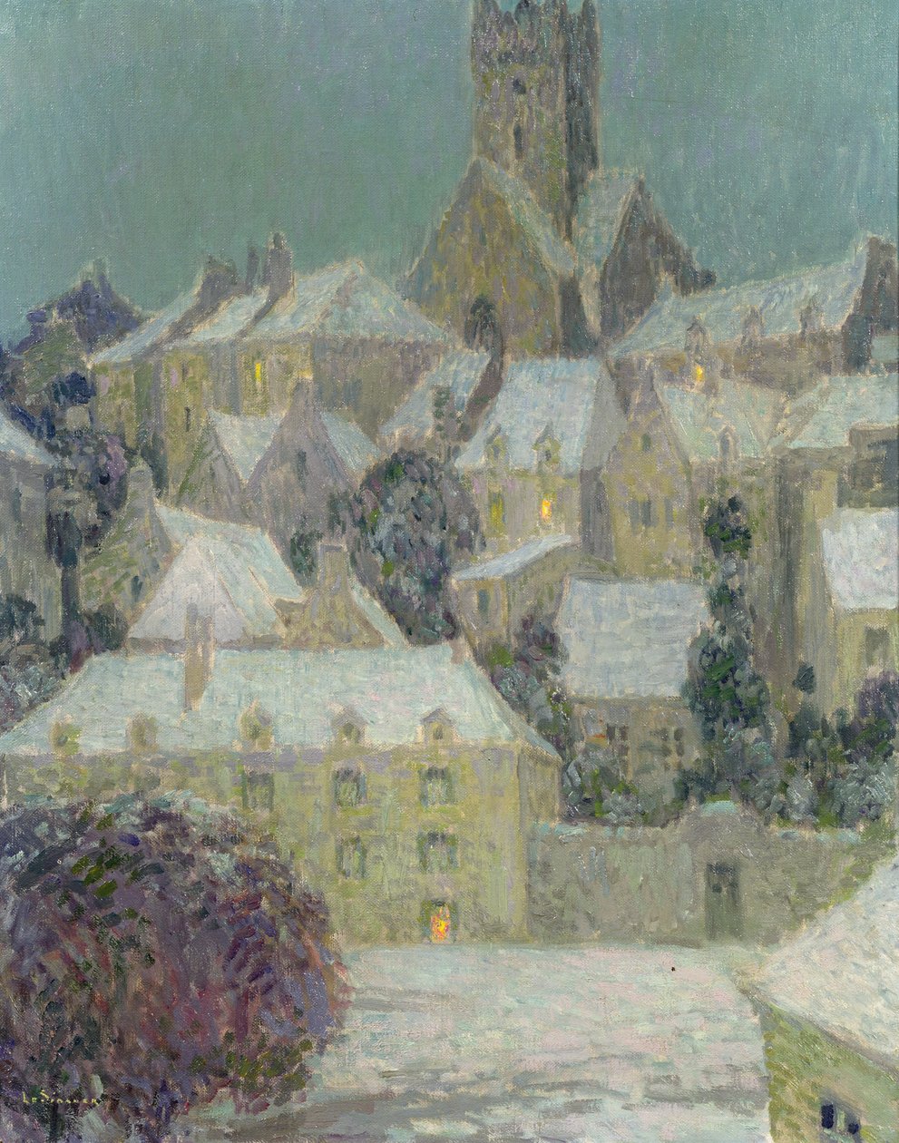 Kış Akşamı, Bir Kasaba Manzarası by Henri Eugene Augustin Le Sidaner