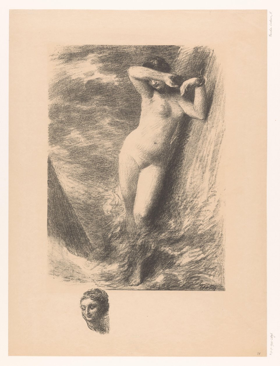 Andromeda suda bir kayaya zincirlenmiş Andromed by Ignace Henri Jean Fantin Latour