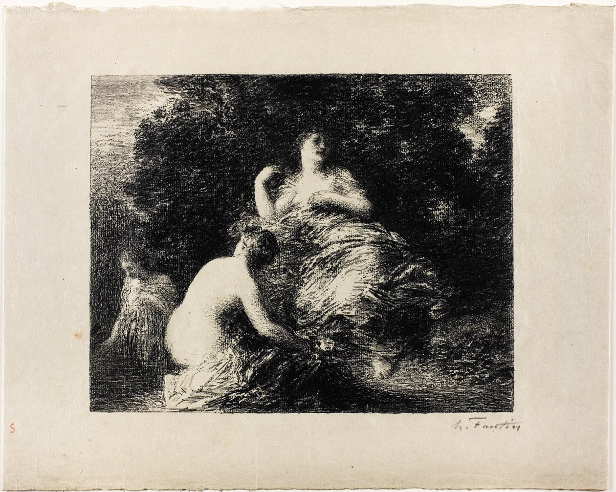 Yıkanan Kadınlar, orta boy tabak by Ignace Henri Jean Fantin Latour