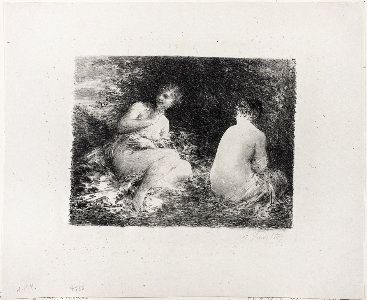 Yıkanan Kadınlar, ikinci orta boy tabak by Ignace Henri Jean Fantin Latour