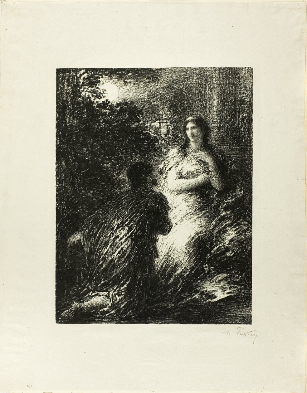 Truva atlarının düeti, beşinci plaka by Ignace Henri Jean Fantin Latour