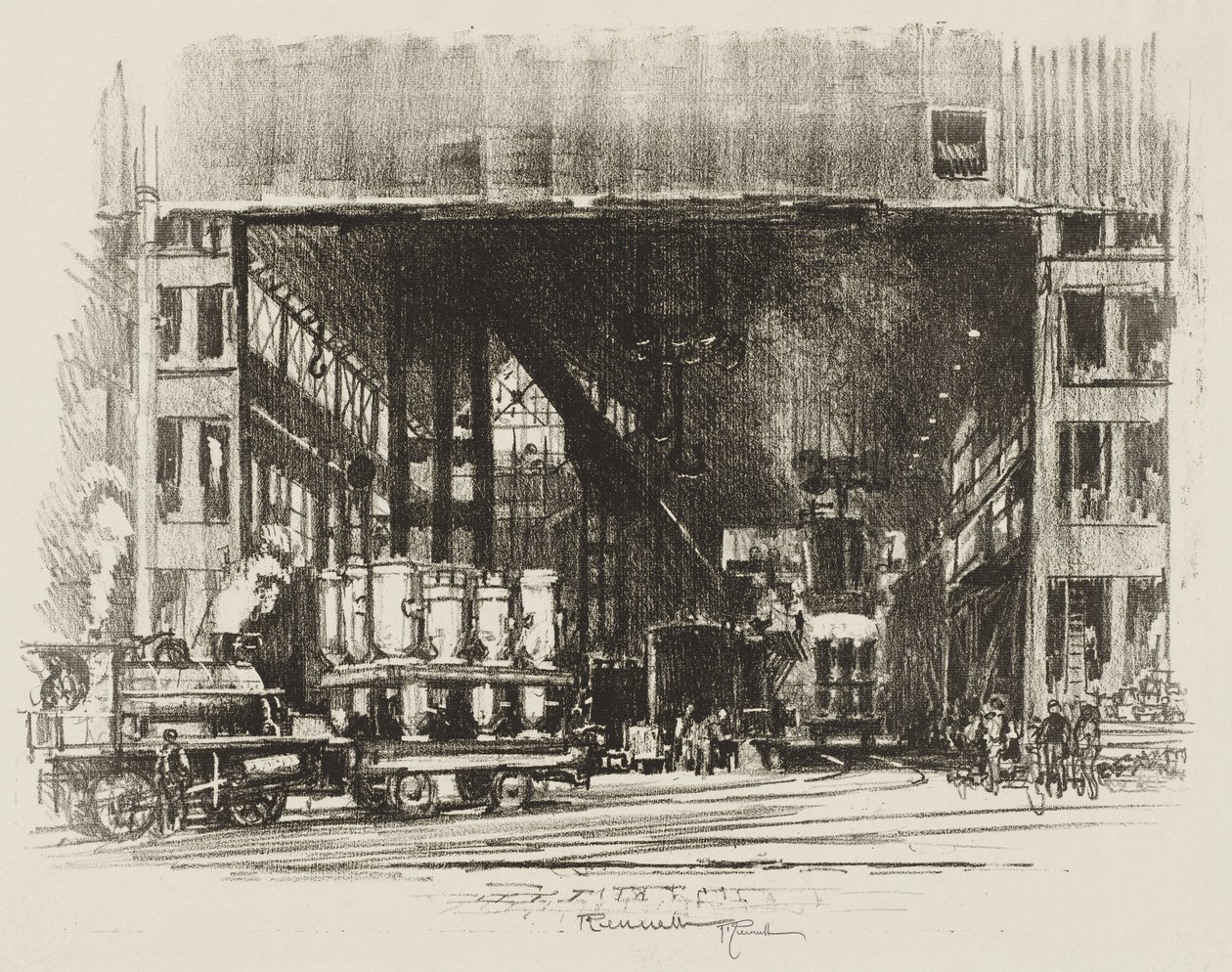 İngiliz Savaş Çalışması: Kutular, Büyük Kabukların Dökümü by Ignace Henri Jean Fantin Latour
