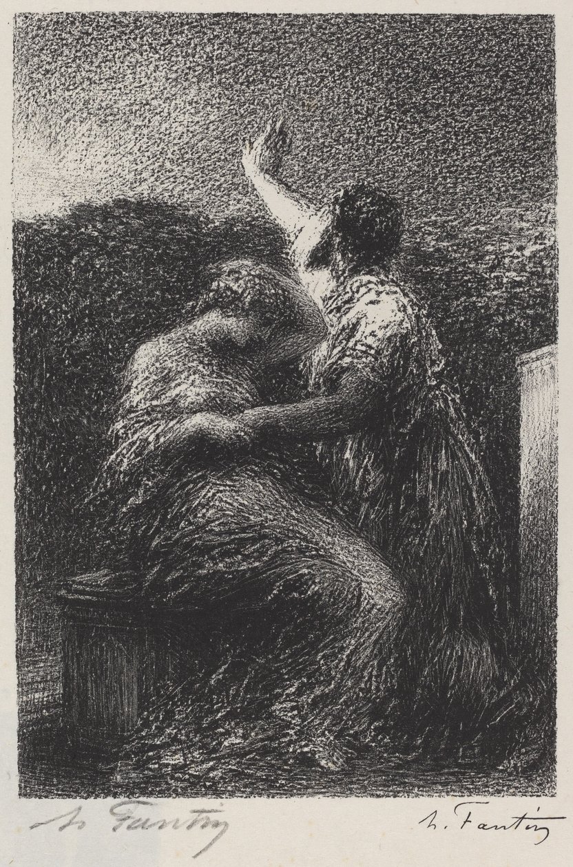 Büyücü Balthazar ve Fatima by Ignace Henri Jean Fantin Latour