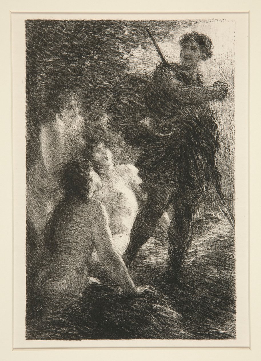 Tanrıların Alacakaranlığı: III. Perde, Siegfried ve Ren Bakireleri by Ignace Henri Jean Fantin Latour