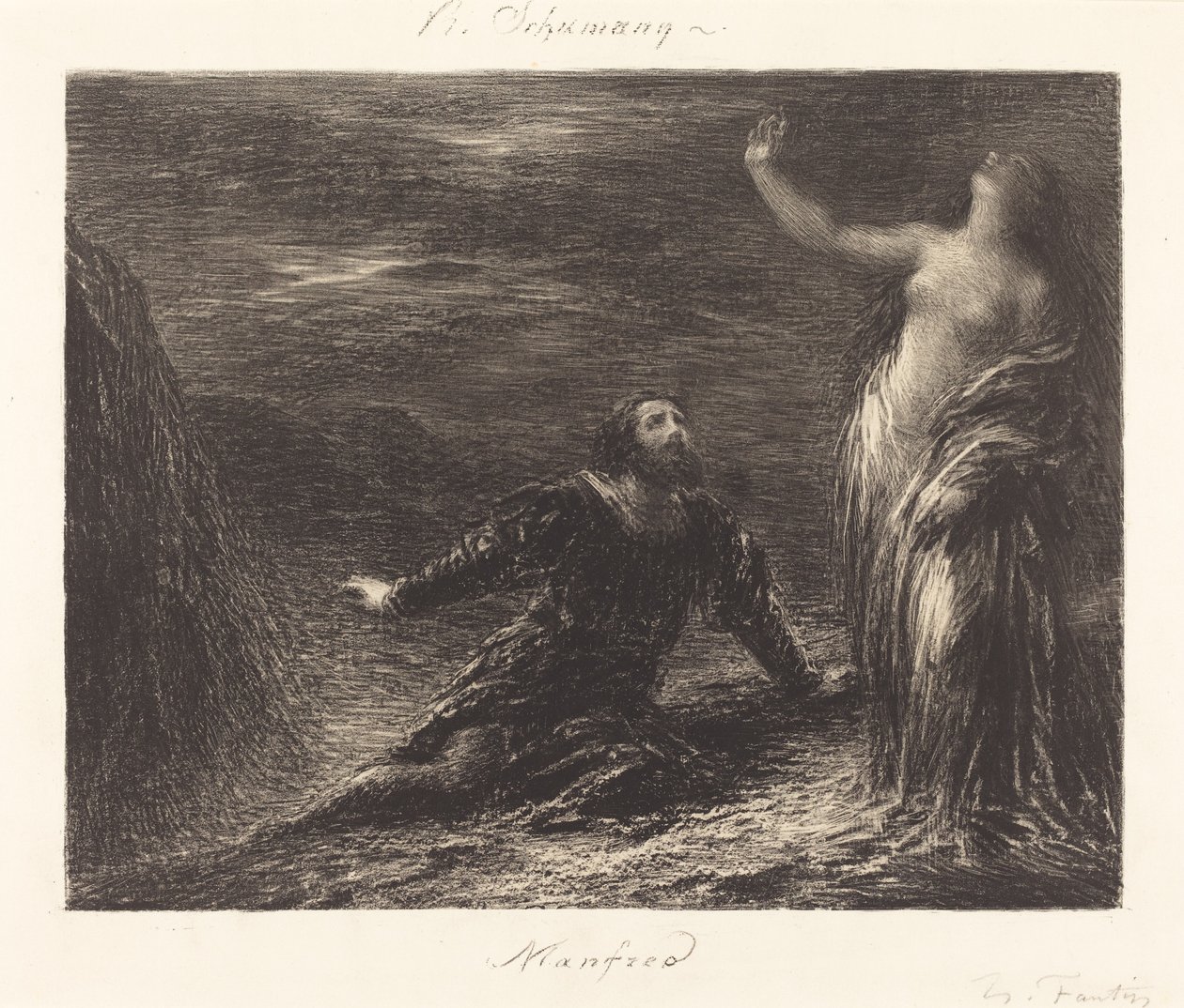 Manfred ve Astarte (2. plaka) by Ignace Henri Jean Fantin Latour