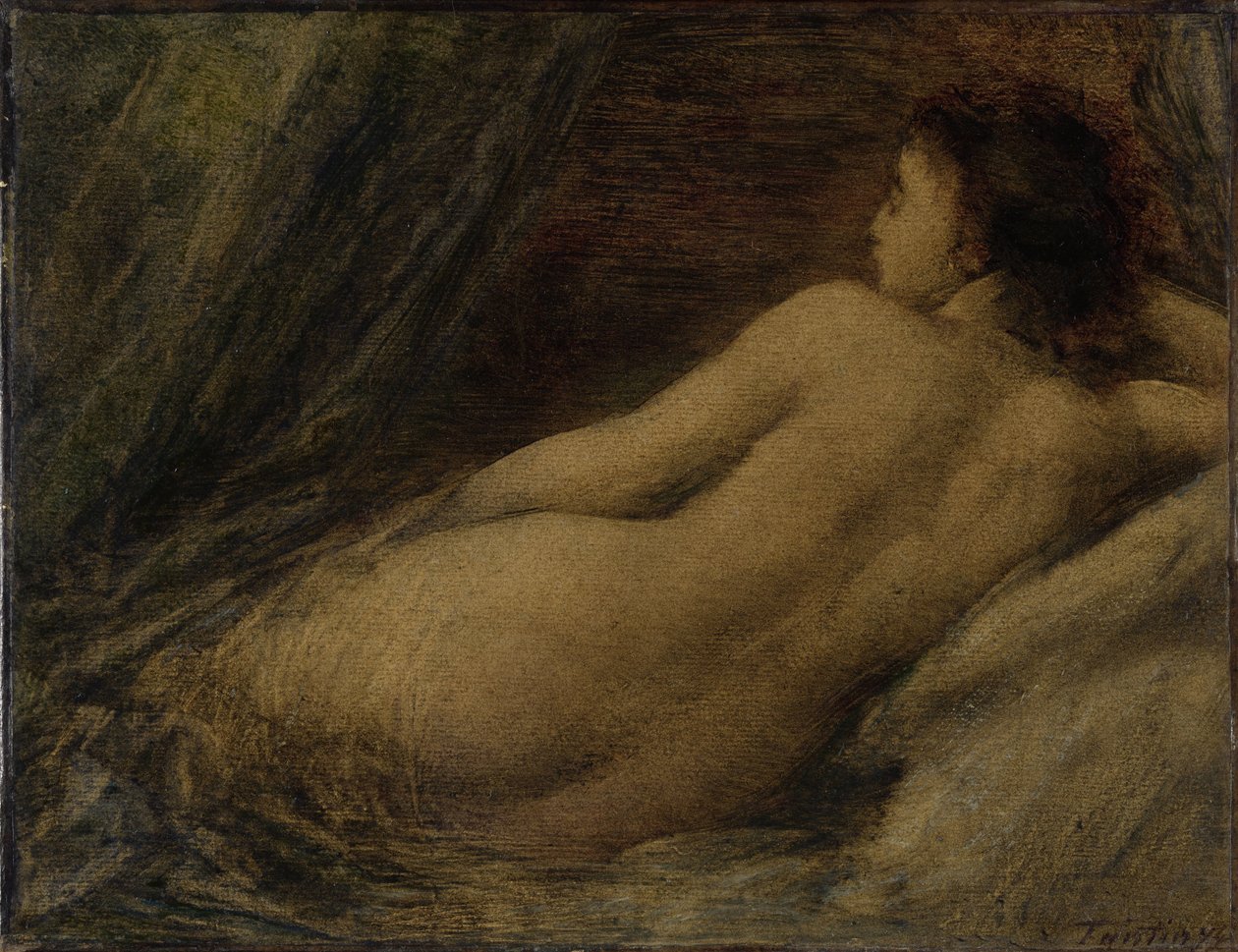 uzanmış çıplak by Ignace Henri Jean Fantin Latour