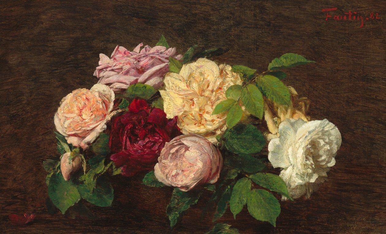 Bir masada güller de Nice by Ignace Henri Jean Fantin Latour