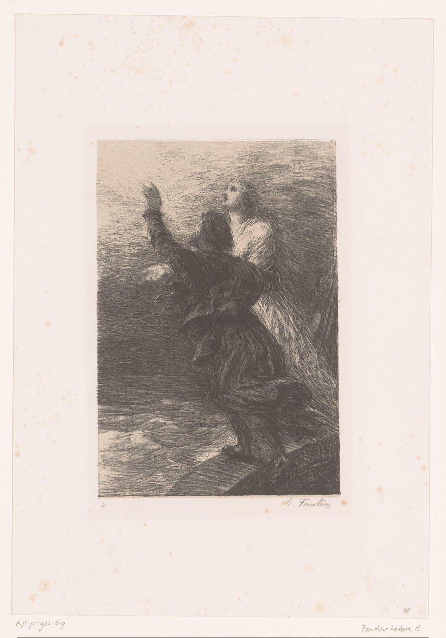 Senta ve Hollandalı, Le Vaisseau-Fantôme cennetine yükselir. Perde III. Ravissement de Senta et du Hollandais Life ve Richard Wagner'in eserleri (dizi adı) by Ignace Henri Jean Fantin Latour