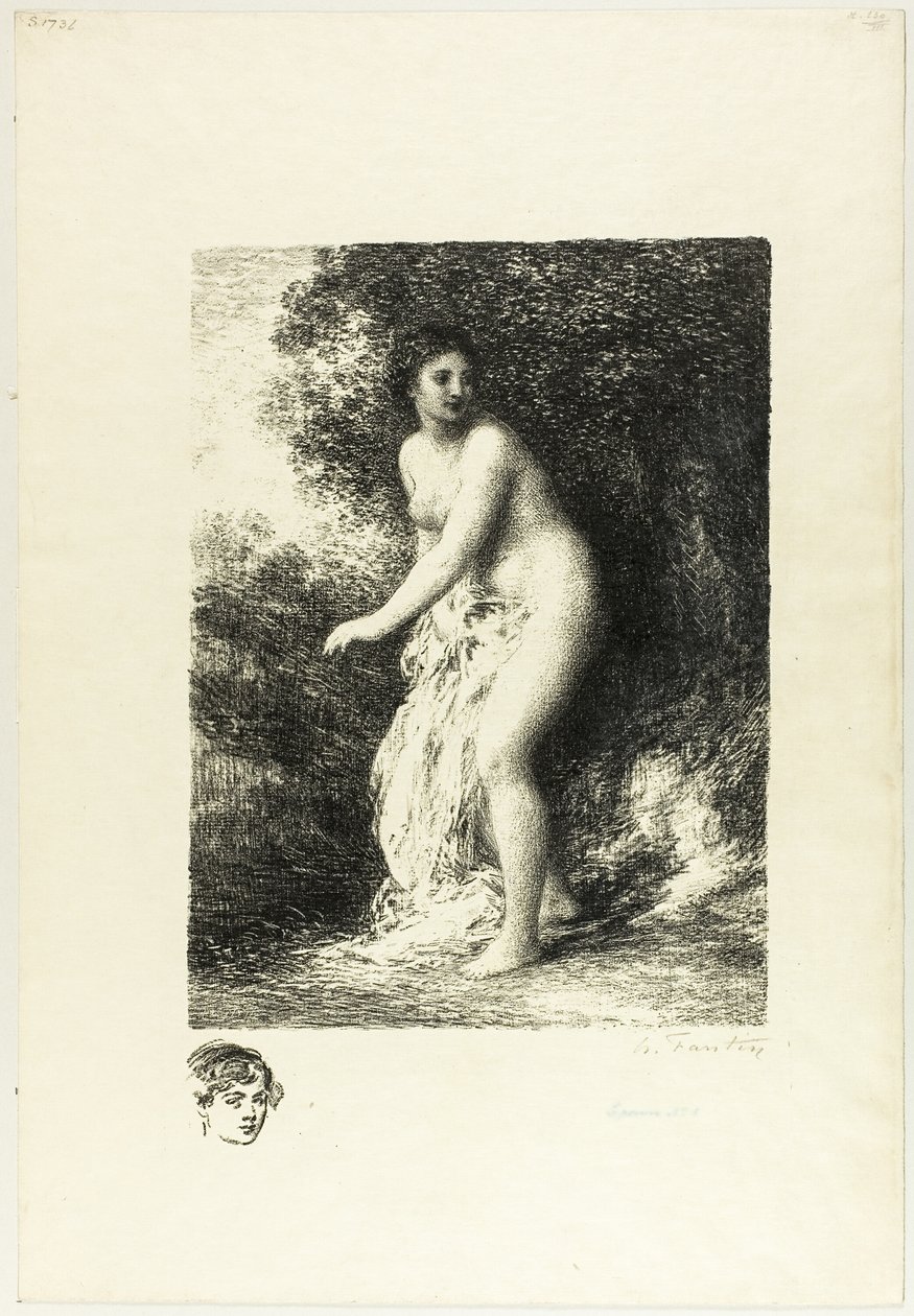 Ayakta Yıkanan, ikinci plaka by Ignace Henri Jean Fantin Latour