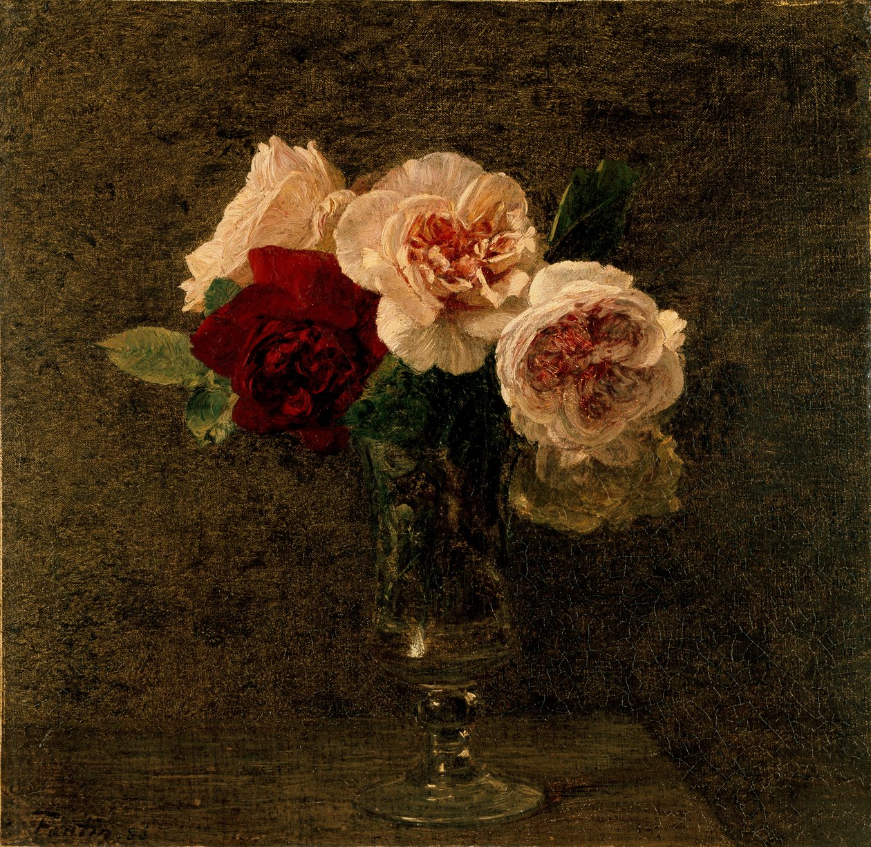 Natürmort: pembe ve kırmızı Güller, 1886 by Ignace Henri Jean Fantin Latour