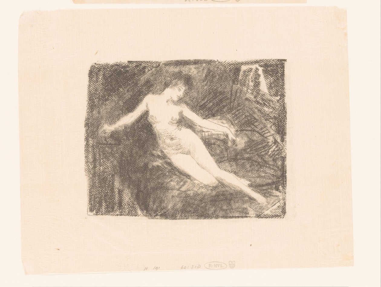 Çıplak, uyanan bir kadının incelenmesi Le Matin by Ignace Henri Jean Fantin Latour